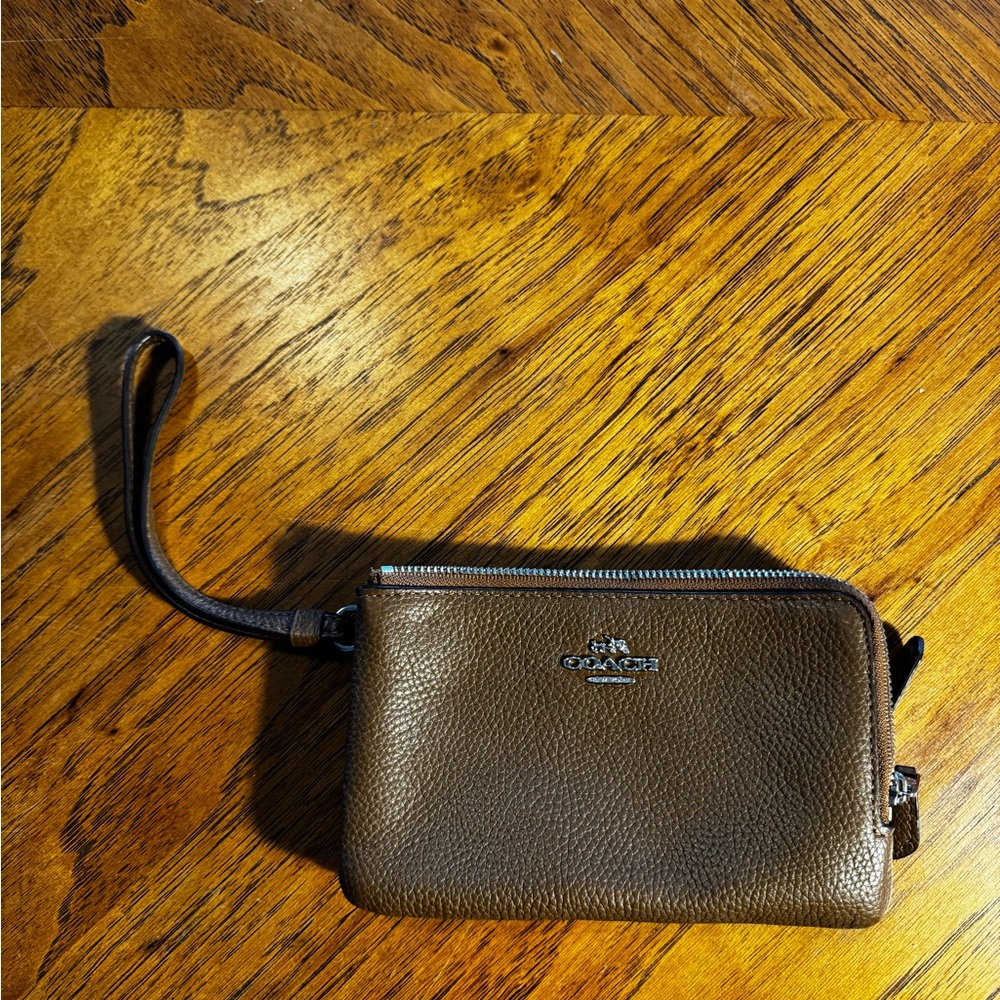Coach Tan Leather Wristlet